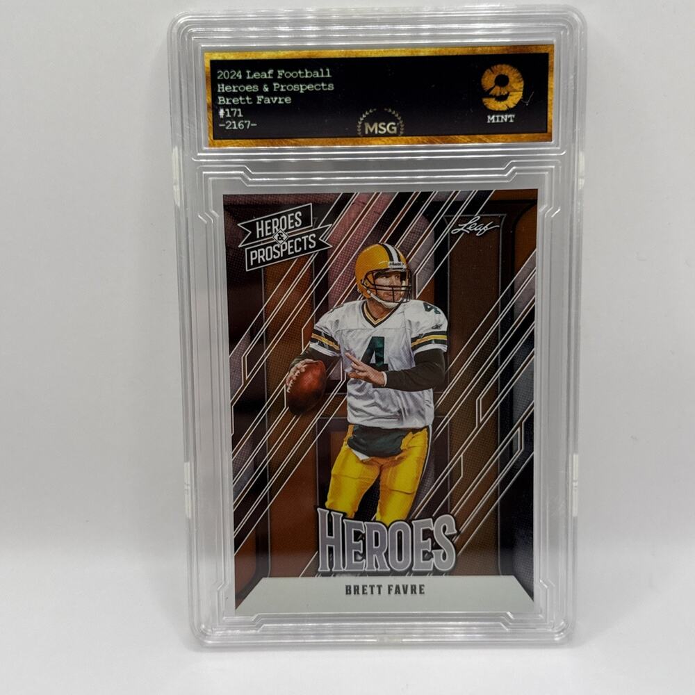 2024 Leaf Heroes & Prospects #171 Brett Favre Green Bay Packers Graded 9 Mint